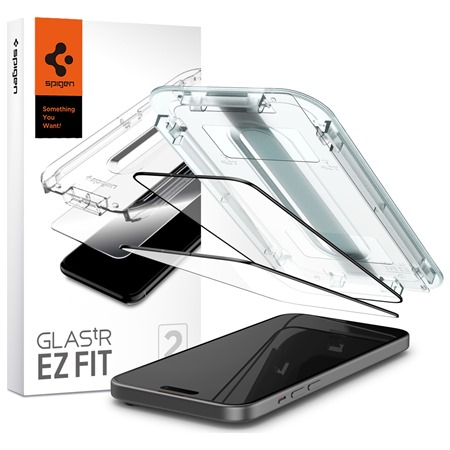 Spigen Glass.tR EZ Fit tvrzen sklo pro Apple iPhone 15 2ks ern