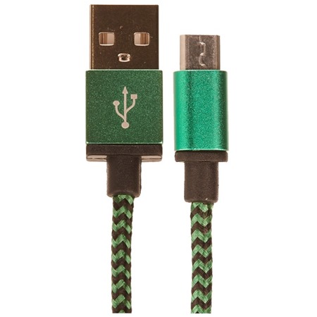 CELLFISH USB-A / micro USB 1m opleten zelen kabel