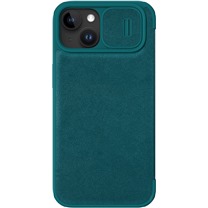 Nillkin Qin Book Pro Plain Leather flipov pouzdro s krytkou kamery pro Apple iPhone 15 zelen