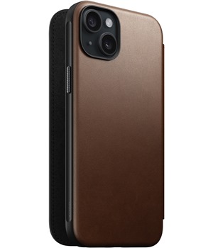 Nomad Modern Leather Folio koen flipov pouzdro pro Apple iPhone 15 Plus tmav hnd
