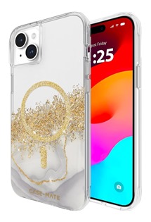 Case Mate Karat Marble odoln zadn kryt s podporou MagSafe pro Apple iPhone 15 Plus zlat