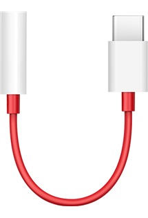 OnePlus USB-C / jack 3,5mm, červenobílý adaptér