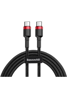 Baseus Cafule Series USB-C / USB-C 60W 2m opletený černý / červený kabel