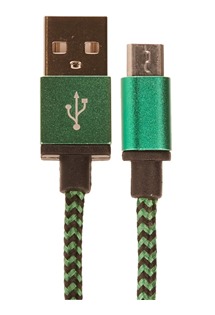 CELLFISH USB-A / micro USB 1m opletený zelený kabel