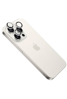 FIXED Camera Glass ochranná skla čoček fotoaparátů pro Apple iPhone 15 Pro / 15 Pro Max stříbrná
