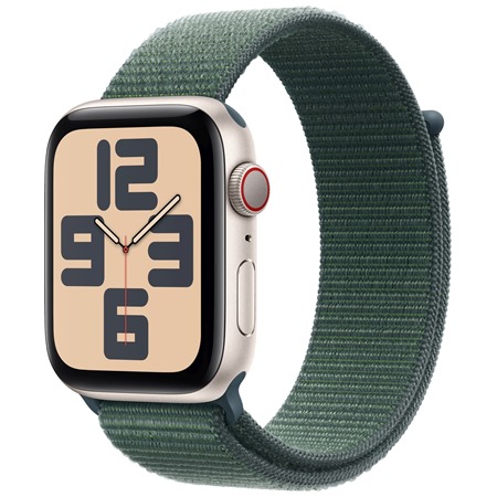 Apple Watch SE 2024 44mm Starlight + Lake Green Sport Loop