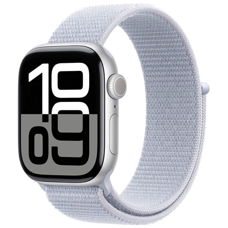 Apple Watch Series10 Cellular 42mm Silver + Blue Cloud Sport Loop