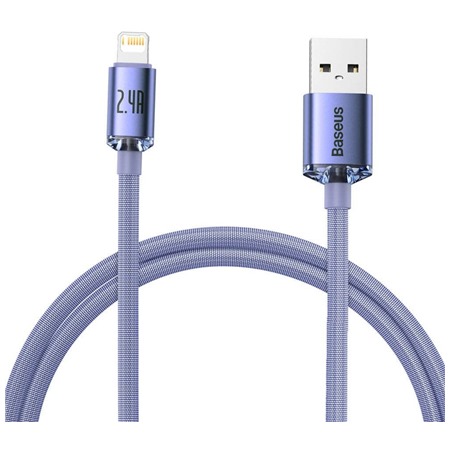 Baseus Crystal Shine Series USB-A / Lightning 20W 1,2m opleten fialov kabel
