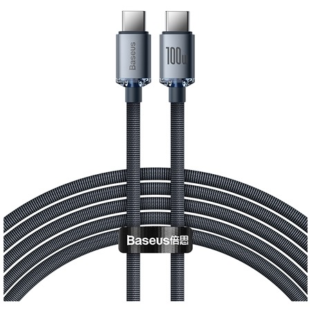Baseus Crystal Shine Series USB-C / USB-C 100W 2m opleten ern kabel
