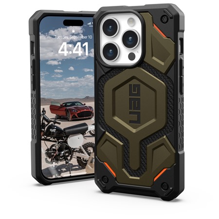 UAG Monarch Pro MagSafe odoln zadn kryt pro Apple iPhone 15 Pro kevlarov zelen