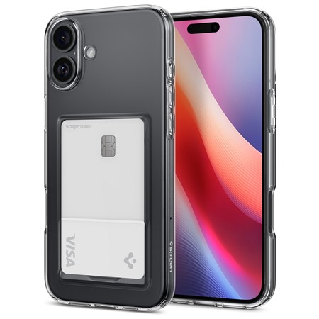 Spigen Crystal Slot zadn kryt s drkem na kartu pro Apple iPhone 16 ir