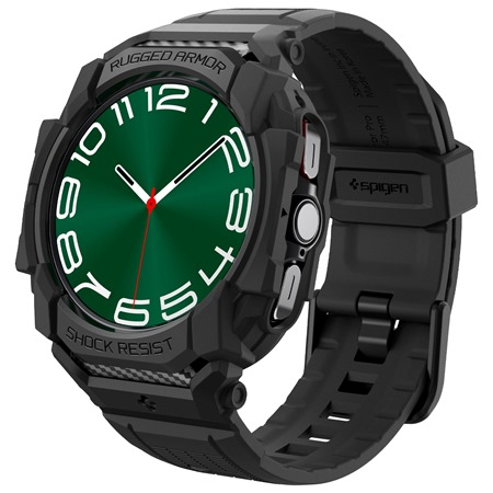 Spigen Rugged Armor Pro kompletn pouzdro s emnkem pro Samsung Galaxy Watch Ultra ern