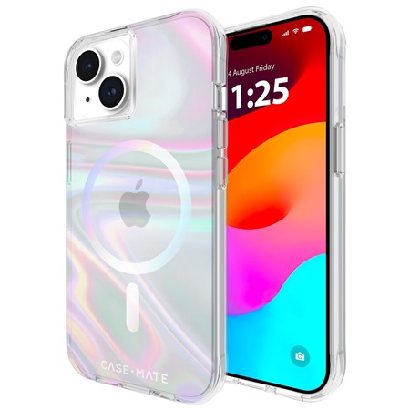 Case Mate Soap Bubble odoln zadn kryt s podporou MagSafe pro Apple iPhone 15 duhov