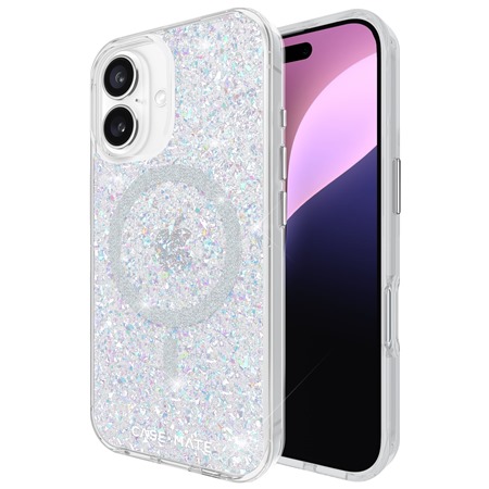 Case Mate Twinkle Disco odoln zadn kryt s podporou MagSafe pro Apple iPhone 16 stbrn