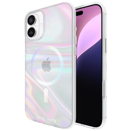 Case Mate Soap Bubble odoln zadn kryt s podporou MagSafe pro Apple iPhone 16 Plus duhov