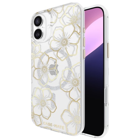 Case Mate Floral Gems odoln zadn kryt s podporou MagSafe pro Apple iPhone 16 Plus zlat