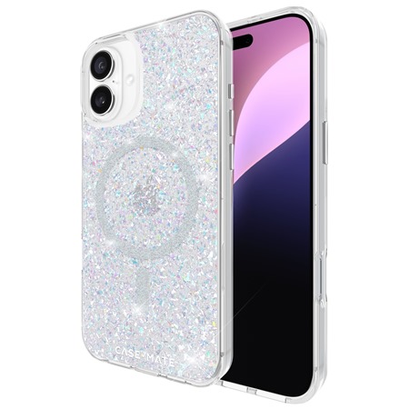 Case Mate Twinkle Disco odoln zadn kryt s podporou MagSafe pro Apple iPhone 16 Plus stbrn