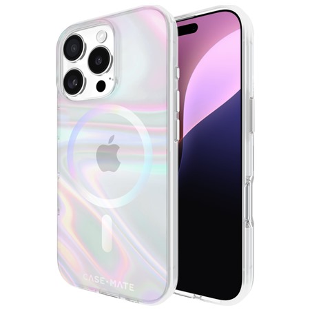 Case Mate Soap Bubble odoln zadn kryt s podporou MagSafe pro Apple iPhone 16 Pro duhov