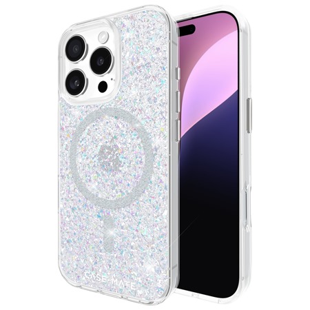 Case Mate Twinkle Disco odoln zadn kryt s podporou MagSafe pro Apple iPhone 16 Pro stbrn