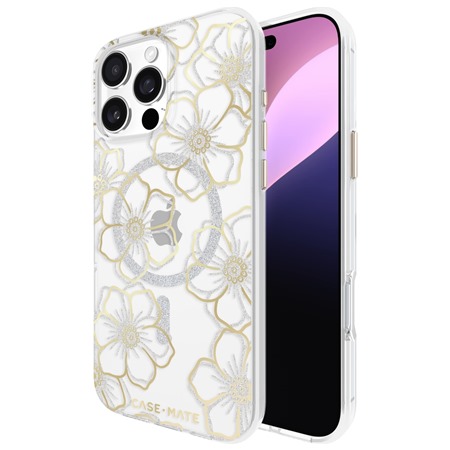 Case Mate Floral Gems odoln zadn kryt s podporou MagSafe pro Apple iPhone 16 Pro Max zlat