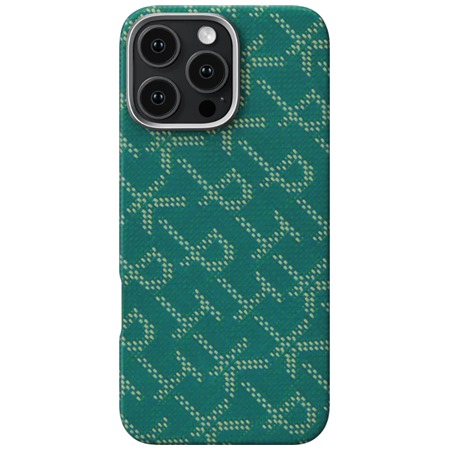 Pitaka Tactile Woven Case Monogram aramidov kryt s podporou MagSafe pro Apple iPhone 16 Pro zelen