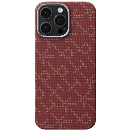 Pitaka Tactile Woven Case Monogram aramidov kryt s podporou MagSafe pro Apple iPhone 16 Pro erven