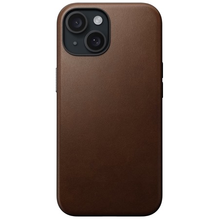 Nomad Modern Leather koen zadn kryt pro Apple iPhone 15 tmav hnd