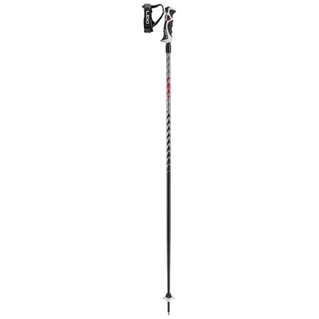 LEKI Hot Shot S, eloxal black-anodized grey-bright red, 110 cm