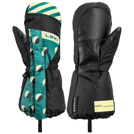 LEKI Little Paw Mitt Long, black-medium green-frozen yellow, 1.0