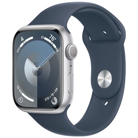 Apple Watch Series 9 45mm Silver / Storm Blue M / L