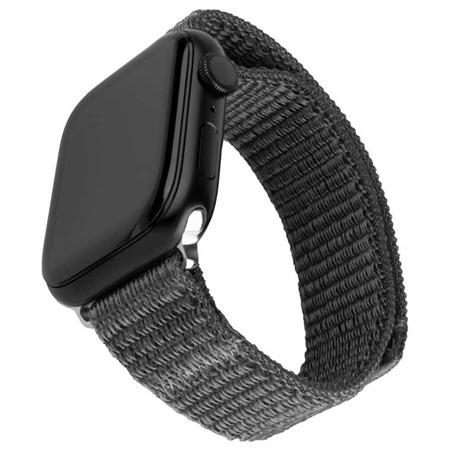 FIXED Nylon Sporty Strap nylonov emnek pro Apple Watch 42 / 44 / 45mm tmav ed