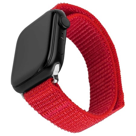 FIXED Nylon Sporty Strap nylonov emnek pro Apple Watch 42 / 44 / 45mm erven