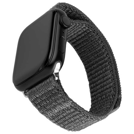 FIXED Nylon Sporty Strap nylonov emnek pro Apple Watch 38 / 40 / 41mm tmav ed