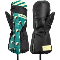 LEKI Little Paw Mitt Long, black-medium green-frozen yellow, 1.0