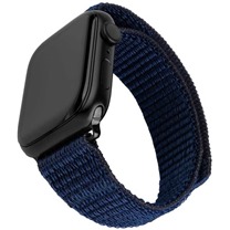 FIXED Nylon Sporty Strap nylonov emnek pro Apple Watch 42 / 44 / 45mm tmav modr