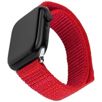 FIXED Nylon Sporty Strap nylonov emnek pro Apple Watch 42 / 44 / 45mm erven