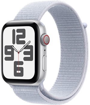 Apple Watch SE 2024 Cellular 44mm Silver + Blue Cloud Sport Loop