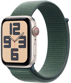 Apple Watch SE 2024 Cellular 44mm Starlight + Lake Green Sport Loop