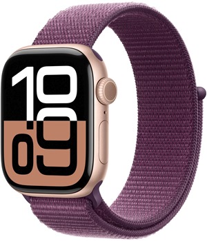 Apple Watch Series10 Cellular 42mm Rose Gold + Plum Sport Loop