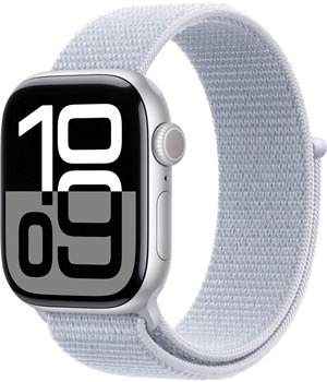 Apple Watch Series10 Cellular 42mm Silver + Blue Cloud Sport Loop