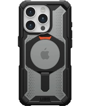 UAG Plasma odoln zadn kryt se stojnkem a MagSafe magnety pro Apple iPhone 15 Pro ern / oranov