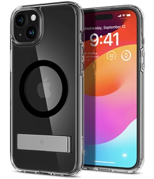 Spigen Ultra Hybrid S zadn kryt se stojnkem a podporou MagSafe pro Apple iPhone 15 Plus ern