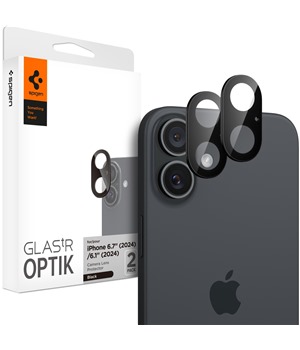 Spigen Glass.tR Optik tvrzen sklo na oky fotoapartu pro Apple iPhone 16 / 16 Plus 2ks ern