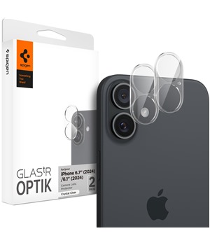 Spigen Glass.tR Optik tvrzen sklo na oky fotoapartu pro Apple iPhone 16 / 16 Plus 2ks ir