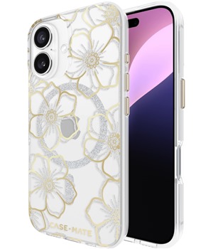 Case Mate Floral Gems odoln zadn kryt s podporou MagSafe pro Apple iPhone 16 zlat