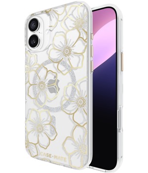 Case Mate Floral Gems odoln zadn kryt s podporou MagSafe pro Apple iPhone 16 Plus zlat