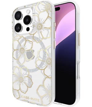 Case Mate Floral Gems odoln zadn kryt s podporou MagSafe pro Apple iPhone 16 Pro zlat