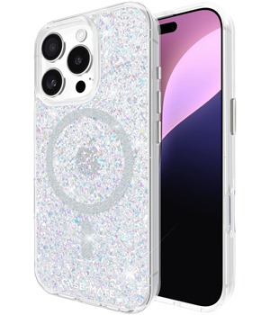 Case Mate Twinkle Disco odoln zadn kryt s podporou MagSafe pro Apple iPhone 16 Pro stbrn