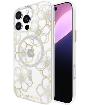 Case Mate Floral Gems odoln zadn kryt s podporou MagSafe pro Apple iPhone 16 Pro Max zlat