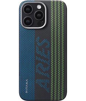 Pitaka x Aries Tactile Woven Case fosforeskujc aramidov zadn kryt pro Apple iPhone 16 Pro Credit Card